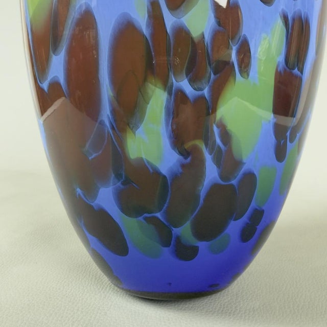 Blue Vintage Murano Glass Vase, 1970s For Sale - Image 8 of 11