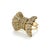 Metal Mid 20th Century Diamond Fancy Frilled 14k Two Tone Gold Bow Ring Size 8 For Sale - Image 7 of 9