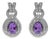 Sterling Silver Pear Cut Amethyst and Diamond Accent Teardrop Stud Earrings, Pair For Sale