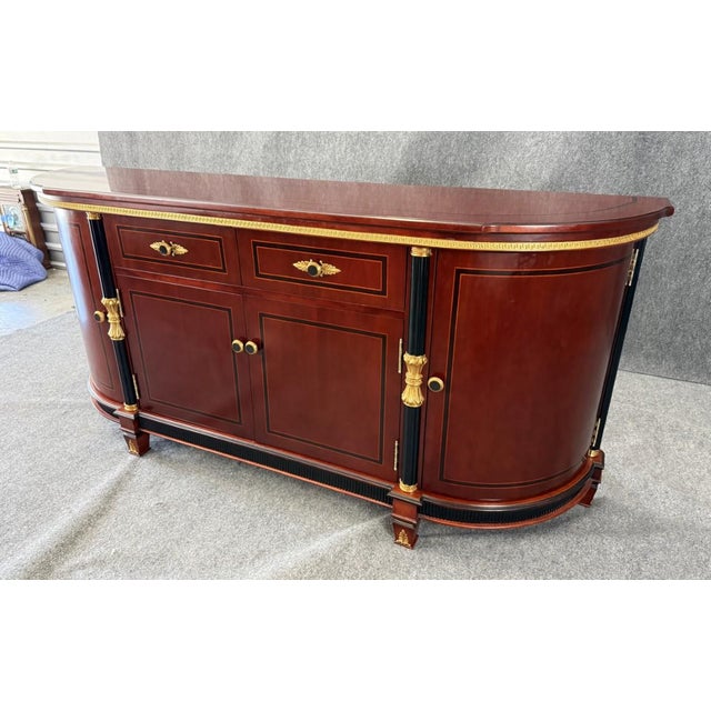 Wood Astoria Grand Gigasso 83” Sideboard Buffet With Mirror For Sale - Image 7 of 18