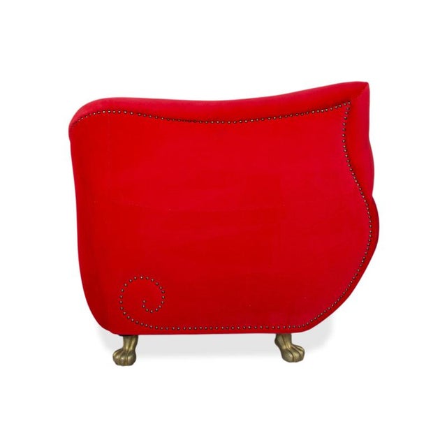 Gaudi Armchair in Red Velvet with Lions Paws from Bretz For Sale - Image 10 of 13