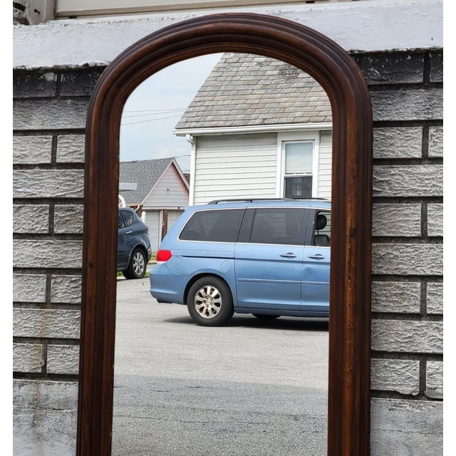 Antique 19th Century American Victorian Walnut Arched Wall Mirror Hallway For Sale - Image 13 of 18