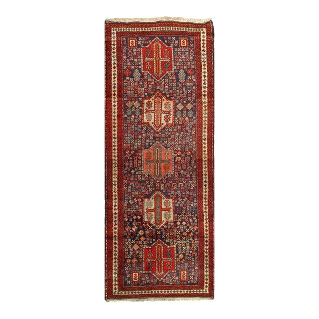 Navy Blue Antique n.w Runner 3'8" X 9'8" 14381 For Sale