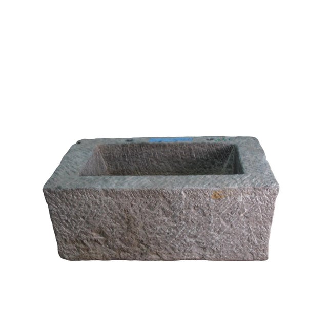 Antique Long Hand Chiseled Stone Trough For Sale - Image 4 of 6