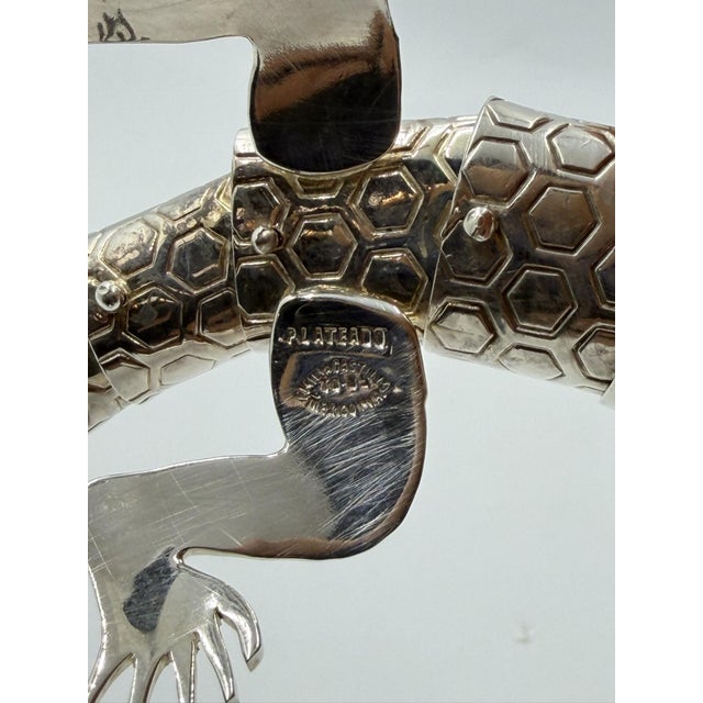 Emilia Castillo Articulated Silver-Plated Brass Lizard Sculpture, Mexico 1980's For Sale - Image 13 of 18