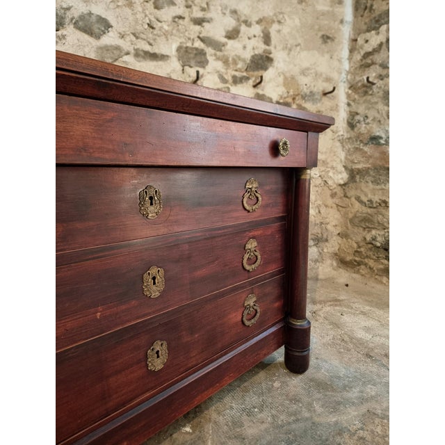 Antique French Empire Chest of Drawers in Mahogany For Sale - Image 6 of 18