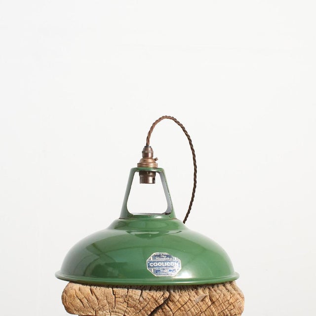Vintage Green Coolicon Light, 1940s For Sale - Image 3 of 6