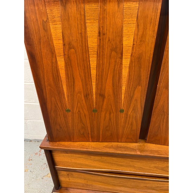 Mid-Century Modern Walnut Highboy Dresser For Sale - Image 14 of 18