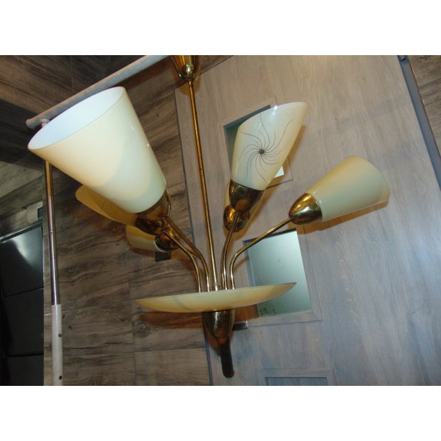 Yellow Vintage Chandelier, 1960s For Sale - Image 8 of 8