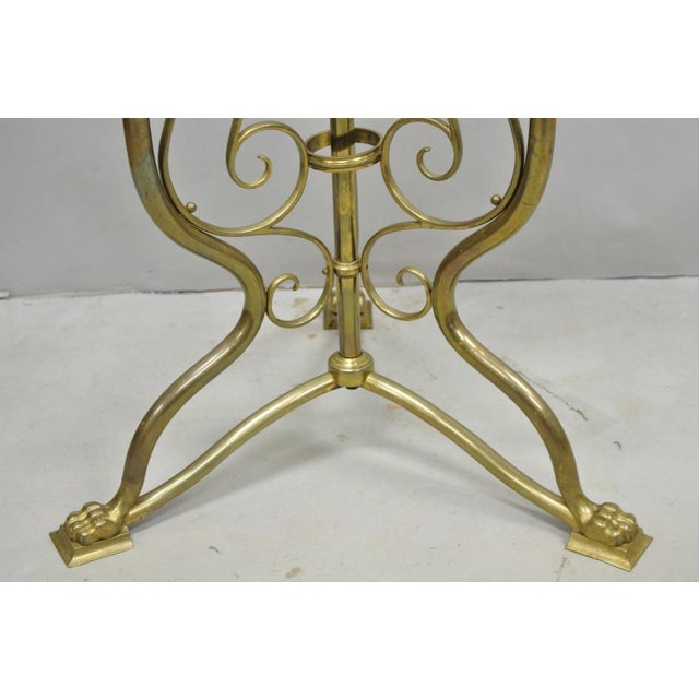 Metal Antique Italian Renaissance Brass Figural Dragon Head Pedestal Table Plant Stand For Sale - Image 7 of 15