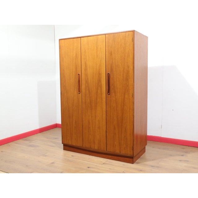Mid Century Modern Vintage Teak Triple Armoire in the Style of G Plan Danish Style For Sale In Greensboro - Image 6 of 12