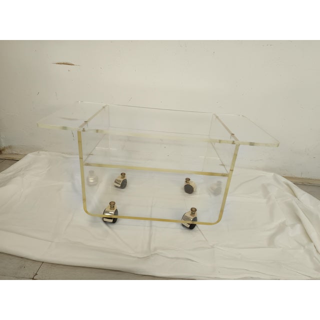 1970s Vintage TV Table in Acrylic Glass, 1970s For Sale - Image 5 of 13