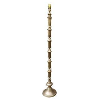 Vintage Bohemian Boho Chic Patinated Brass Floor Lamp For Sale