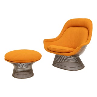 Set of Model 1705 Easy Chair and Ottoman by Warren Platner for Knoll, 1966 For Sale