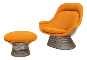 Set of Model 1705 Easy Chair and Ottoman by Warren Platner for Knoll, 1966