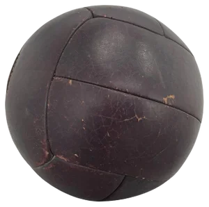 Vintage Mahogany Leather Medicine Ball, 1930s