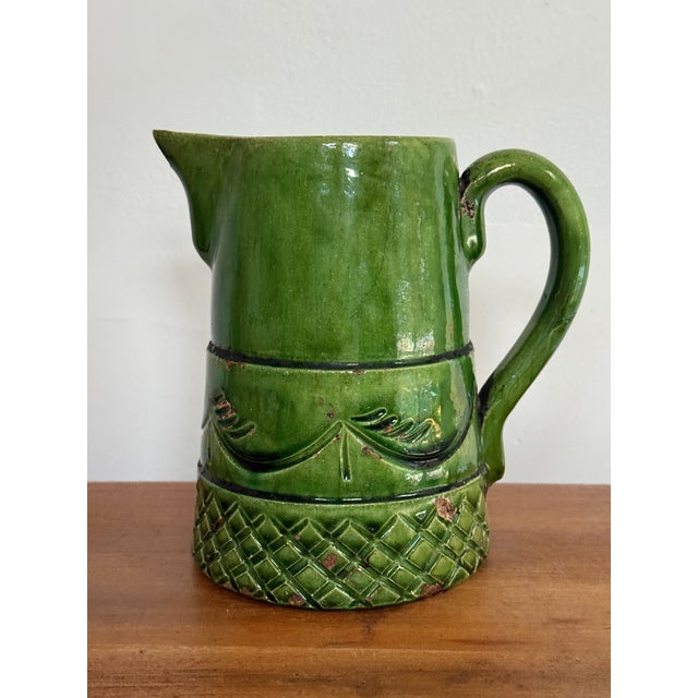 Early 20th Century Rustic Green European Pitcher For Sale - Image 12 of 12