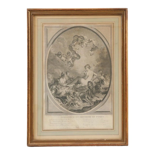 1747 the Birth and Triumph of Venus Framed Engraving For Sale