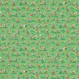 Sanderson Mickey & Minnie Wallpaper in Gumball Green For Sale