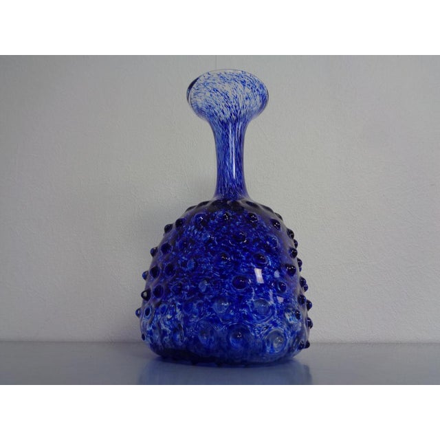 1960s Italian Blue Bubble Glass Vase, 1960s For Sale - Image 5 of 18