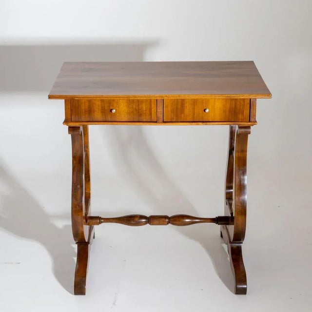 Wood Biedermeier Lyre Worktable, 1820s For Sale - Image 7 of 8