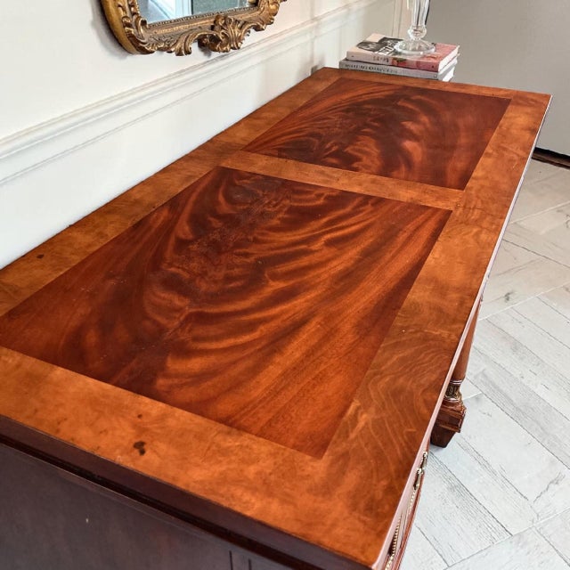 Brown Vintage Mahogany Bow Front Cabinet | Sideboard | Statement Entryway Cabinet For Sale - Image 8 of 11