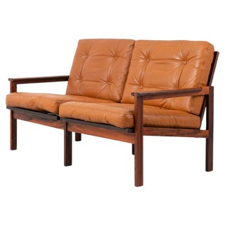 Scandinavian Modern Leather Capella Sofa by Illum Wikkelsø For Sale