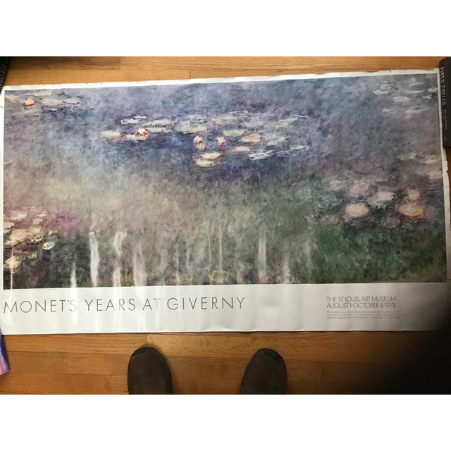 Blue 1978 Claude Monet Water Lilies – St. Louis Art Museum Exhibition Poster (Giverny) For Sale - Image 8 of 9