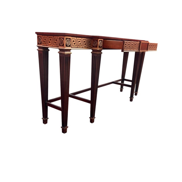 Late 20th Century Hickory White Greek Key Console For Sale In New York - Image 6 of 18