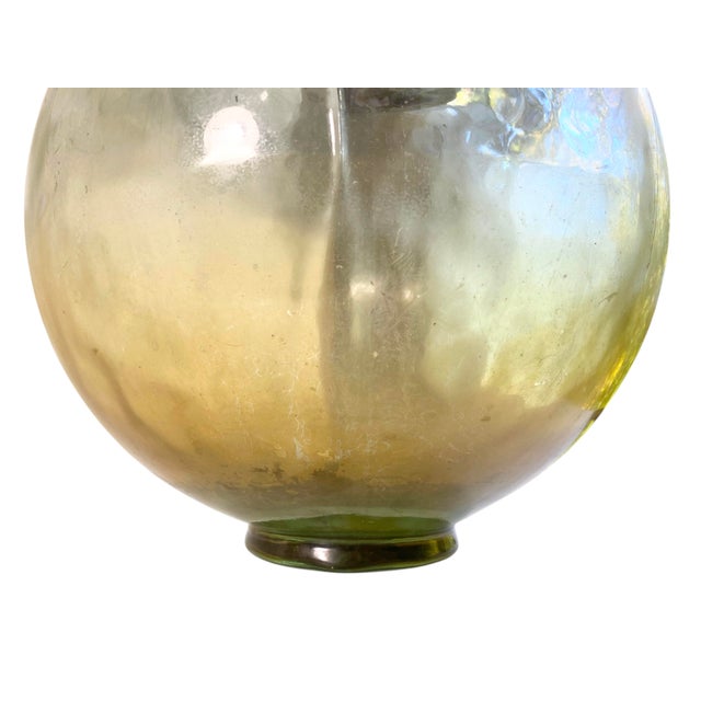 Large Vintage Glass Globe Vase With Metallic Patina For Sale In New York - Image 6 of 6