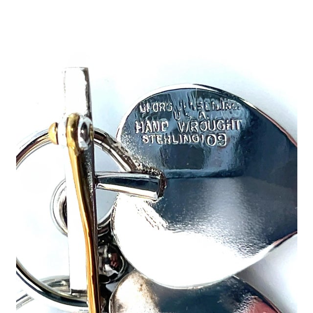 1990s Georg Jensen Estate Vine Leaves Brooch Silver For Sale - Image 12 of 12