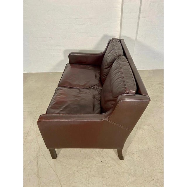 Vintage Danish Dark Cognac Leather Two-Seater Sofa from Stouby, 1960s For Sale - Image 14 of 18