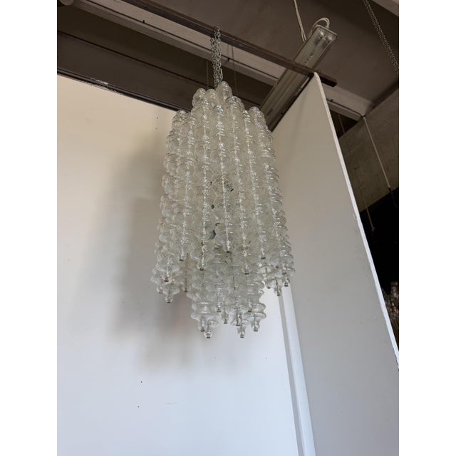 Metal Chandelier with Murano Glass Pendants from Salviati, 1970 For Sale - Image 7 of 11