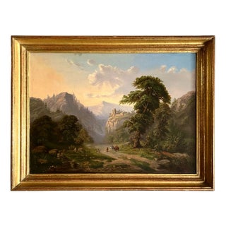 Loos, M., Romantic Landscape, 1874, Oil on Canvas, Framed For Sale