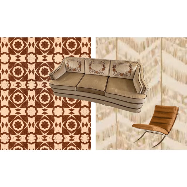 Italian Italian Provincial Crushed Velvet Sofa For Sale - Image 3 of 6