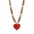 Gold Murano Glass Red Heart Pendant Heart & Star Beaded Necklace For Sale - Image 8 of 10