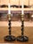 Early 20th Century Pair of Early 20th Century English Oak and Brass Barley Twist Candlesticks For Sale - Image 5 of 8