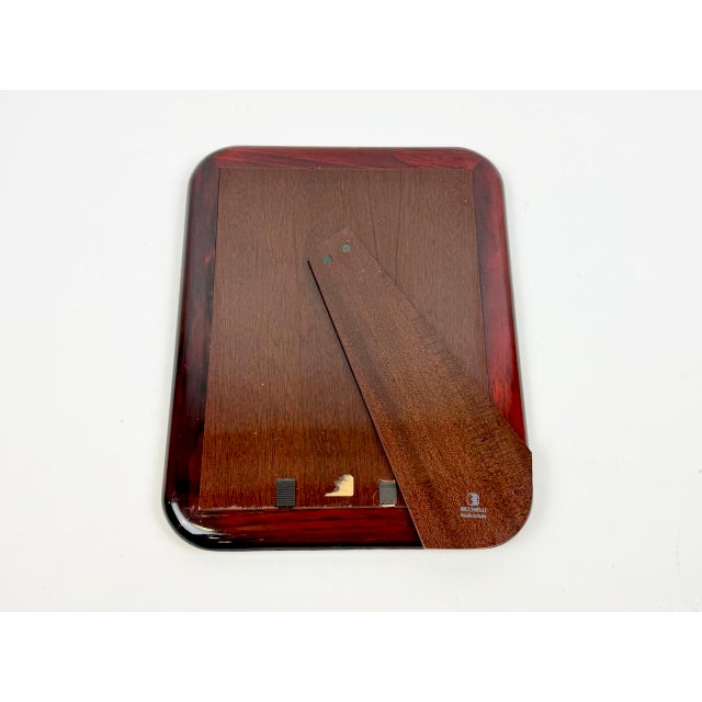 Wood Art Deco Italian Silver Plate and Mahogany Picture Frame by Gino Bicchielli, 1950s For Sale - Image 7 of 11