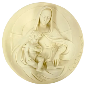 Italian Hand-Carved Alabaster Wall Plate by A. Santangela for Studio Dante Di Volteradici, 1983