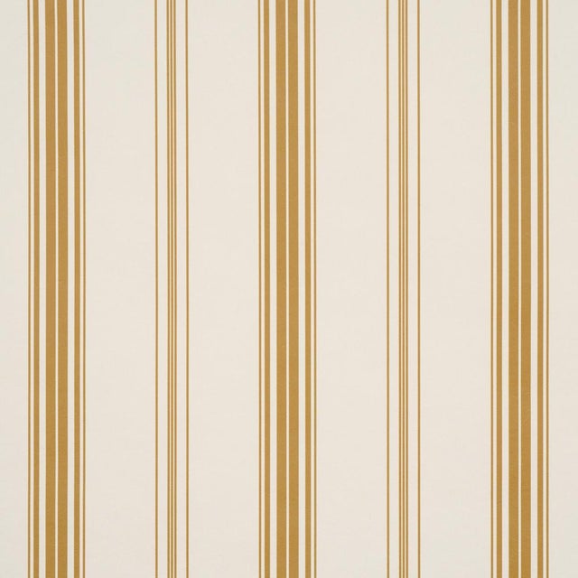 Traditional Sample - Schumacher Coco Stripe Wallcovering In Marigold For Sale - Image 3 of 6