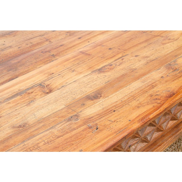 Wood Grand Takhat Large Indian Teak Coffee Table For Sale - Image 7 of 11