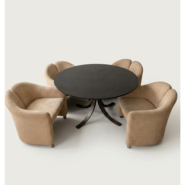 1960s T69 Table by Osvaldo Borsani and Four Wheeled Chairs by Eugenio Gerli for Tecno, 1960s, Set of 5 For Sale - Image 5 of 17