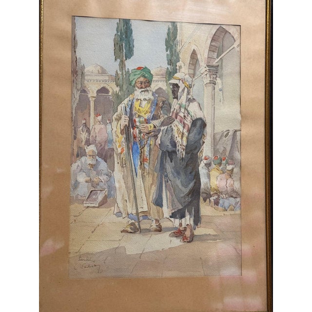 Pair of Signed Orientalist Watercolours by Carl Werner, 19th Century For Sale - Image 4 of 16