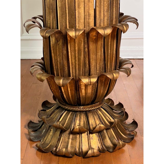 Italian Gilt Metal Hollywood Regency Side, Drinks Table With Marble Top, 1960s For Sale In Philadelphia - Image 6 of 10
