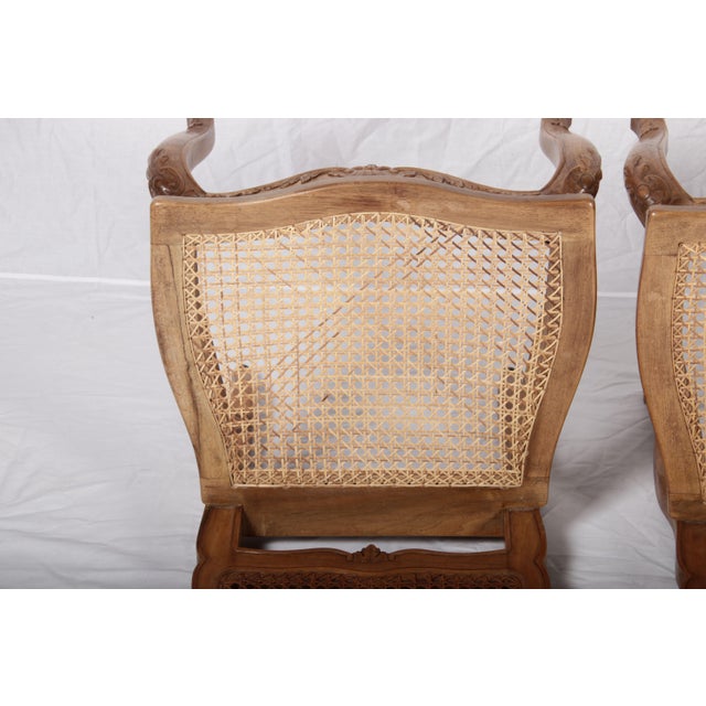 Antique Rococo Style Chairs in Carvings Wicker, 1950, Set of 4 For Sale - Image 13 of 18