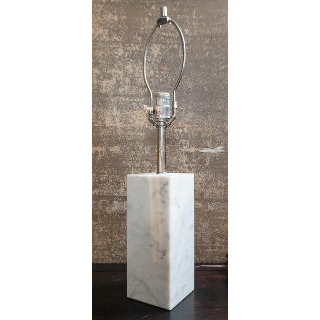 We are selling this beautiful Mid-Century modern Marble table lamp. This table lamp is carved from a heavy chuck of white...