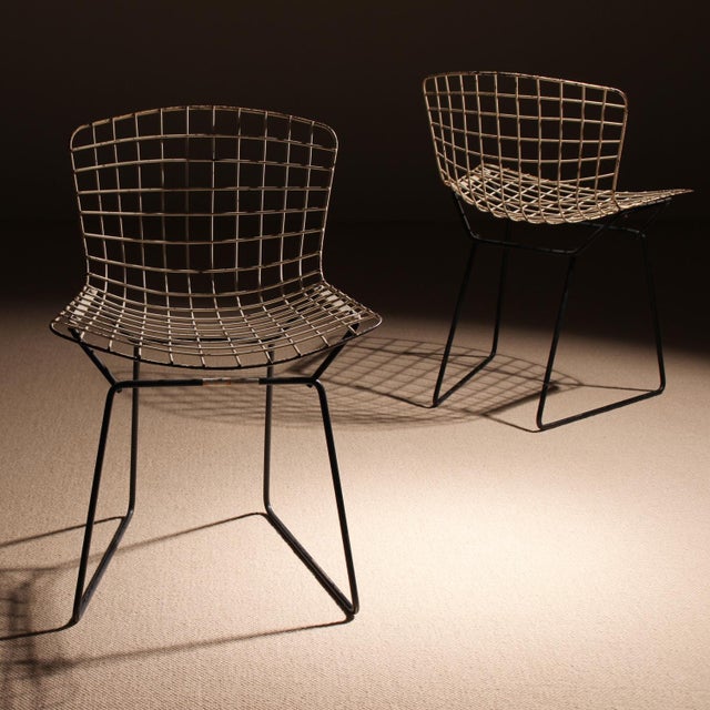 Mid-Century Modern Children's Wire Chairs by Harry Bertoia for Knoll International, USA, 1950s, Set of 2 For Sale - Image 3 of 14