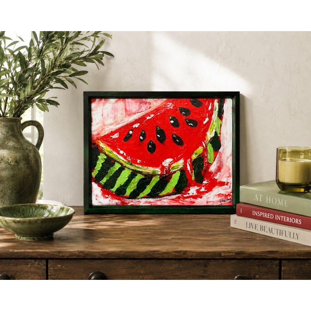 Expressionism Bold Expressionist Watermelon Still Life Painting by Artist, Rebecca Williams For Sale - Image 3 of 10