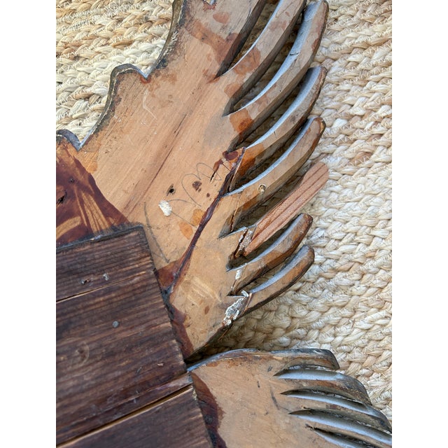 Antique Carved Gilt Wood Angel Overdoor Wall Appliqué For Sale - Image 10 of 12