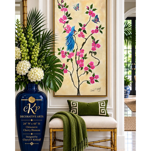 Chinoiserie Chinoiserie Cherry Blossoms - Designed by Cheryl P. Kohloff For Sale - Image 3 of 8